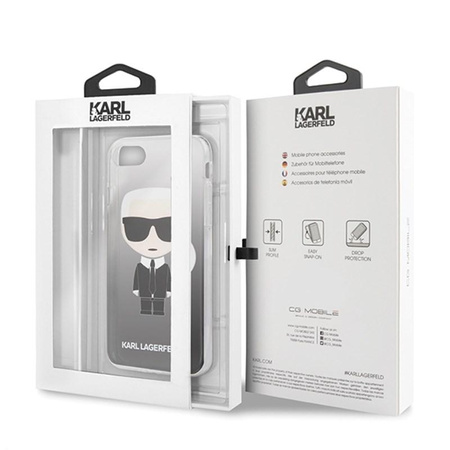 Karl Lagerfeld Iconic Karl Gradient - pouzdro pro iPhone SE 2020 / 8 / 7 (černé)