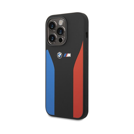 BMW Silicone Blue&Red Stripes M Collection - iPhone 15 Pro Max Case (black)