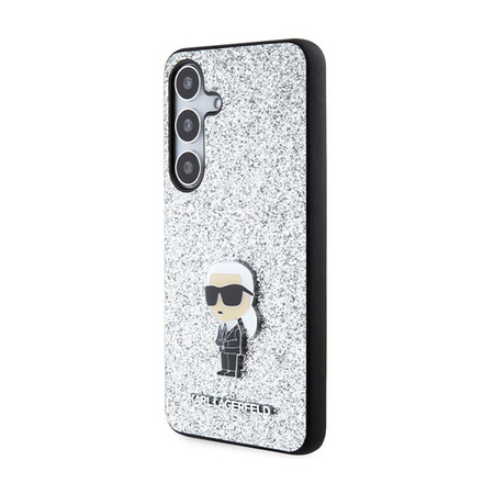 Karl Lagerfeld Fixed Glitter Ikonik Logo Metal Pin - Samsung Galaxy S24+ Case (Silver)
