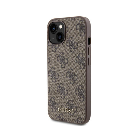 Guess 4G Metal Gold Logo - Coque iPhone 15 (marron)