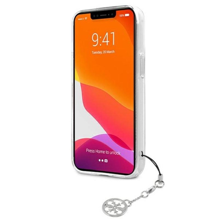 Guess 4G Stripe Grey Charm - Coque iPhone 13 (transparente)