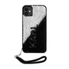 Karl Lagerfeld Sequins Cord - pouzdro se šňůrkou na iPhone 11 (stříbrné)