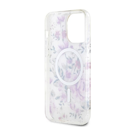 Guess Flower MagSafe - iPhone 14 Pro Case (Transparent)