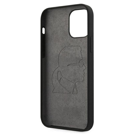 Karl Lagerfeld Fullbody Silicone Iconic - pouzdro pro iPhone 12 Mini (černé)