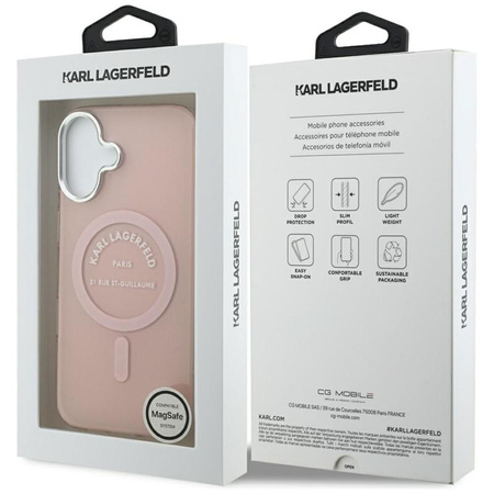 Karl Lagerfeld IML Karl RSG Logo MagSafe - Hülle für iPhone 17 (rosa)