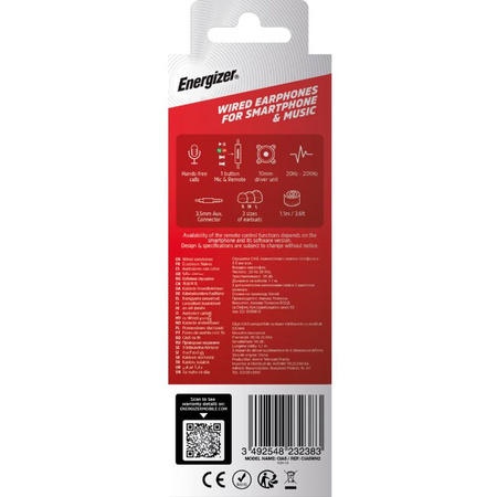 Energizer Classic CIA5 - kabelgebundene Kopfhörer mit 3,5 mm Klinke (Weiß)