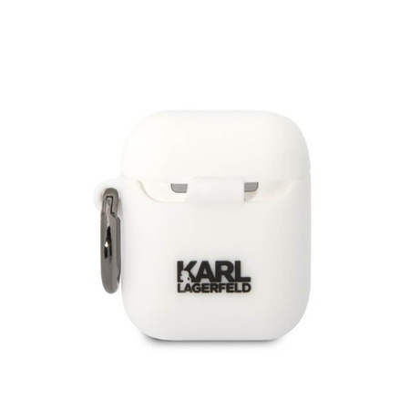Karl Lagerfeld Silikonové pouzdro NFT Choupette Head 3D - AirPods 1/2 gen (bílé)