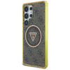 Guess 4G Glitter Triangle Buttons MagSafe - étui pour Samsung Galaxy S25 Ultra (marron)