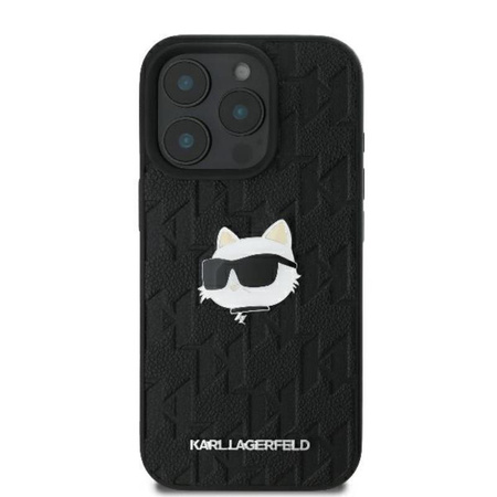 Karl Lagerfeld Monogram Choupette Head Pin - Pouzdro iPhone 16 Pro (černé)