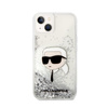 Karl Lagerfeld Liquid Glitter NFT Karl's Head - Coque pour iPhone 14 (argent)
