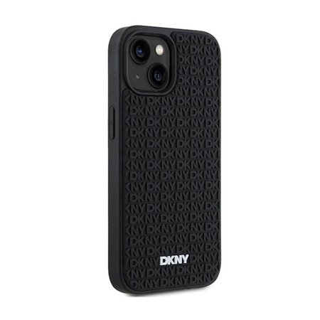 DKNY 3D Rubber Repeat Pattern - Coque iPhone 15 / 14 / 13 (noir)