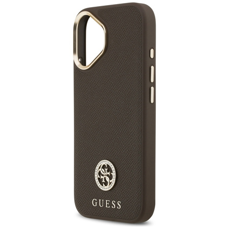 Guess Grained Strass Logo MagSafe - Case iPhone 17 (brown)
