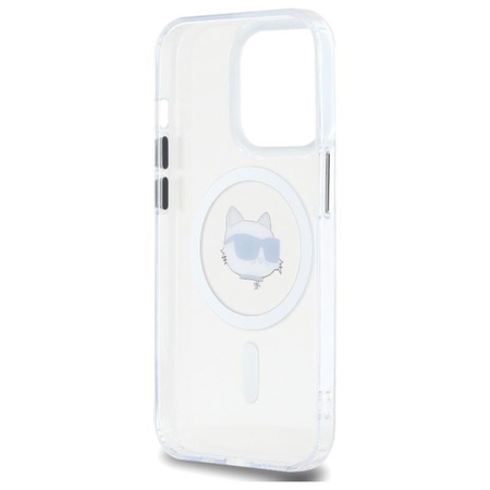 Karl Lagerfeld IML Metall Choupette Kopf MagSafe - iPhone 14 Pro Tasche (weiß)