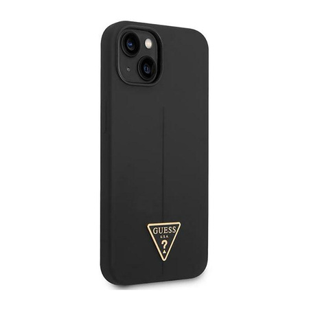 Guess Silicone Triangle Logo - Hülle für iPhone 14 Plus (Schwarz)