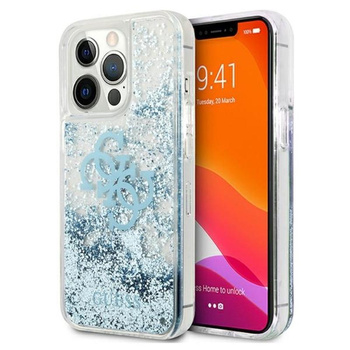 Coque Guess Liquid Glitter 4G Big Logo - iPhone 13 Pro Case (bleu)