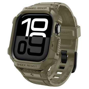 Spigen Rugged Armor Pro V2 – Strap with Case for Apple Watch 10 / 11 46 mm (Vintage Khaki)