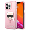 Karl Lagerfeld Karl's Head Glitter - pouzdro pro iPhone 13 Pro Max (růžové)
