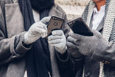 Gants pour écran tactile Moshi Digits - Gants pour écran tactile de smartphone (L) (gris foncé)