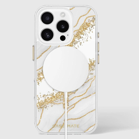 Case-Mate Karat Granite MagSafe – Etui do iPhone 16 Pro z 24K złotem