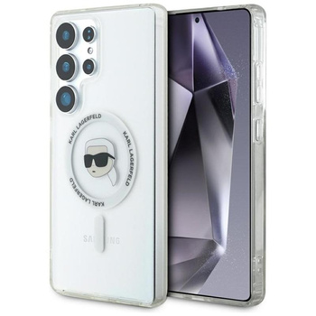 Karl Lagerfeld Taste Karl Kopf gedruckt Logo MagSafe - Samsung Galaxy S25 Ultra Case (weiß)