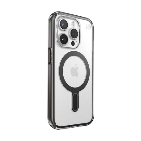 Speck Presidio Perfect-Clear ClickLock & Magsafe - iPhone 15 Pro Case (Clear / Frosted Black / Slate Grey)