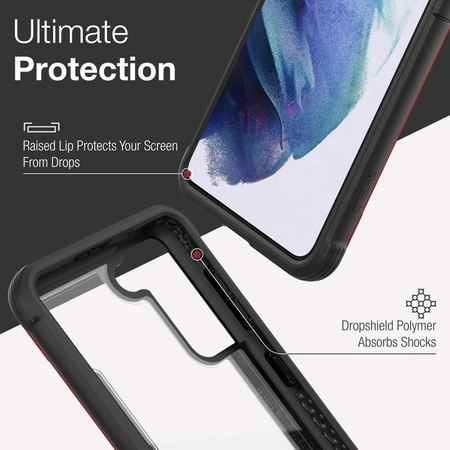 X-Doria Raptic Shield - Samsung Galaxy S21 alumínium tok (antimikrobiális védelem) (piros)