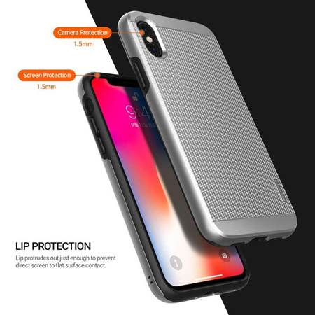 Obliq Slim Meta - Coque pour iPhone Xs / X (Argent satiné)