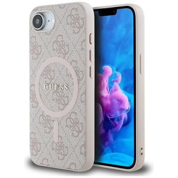 Guess 4G Ring Classic Logo MagSafe - étui pour iPhone 16e (rose)