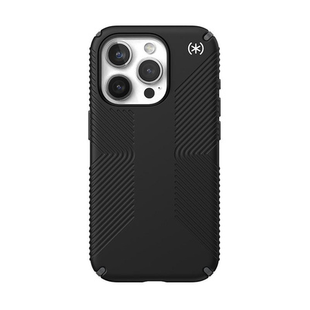 Speck Presidio2 Grip - iPhone 15 Pro Tasche (Schwarz / Schiefergrau / Weiß)