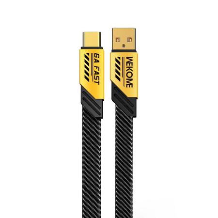 WEKOME WDC-190 Mecha sorozat - USB-A USB-C gyors töltő csatlakozókábel 1 m (sárga)