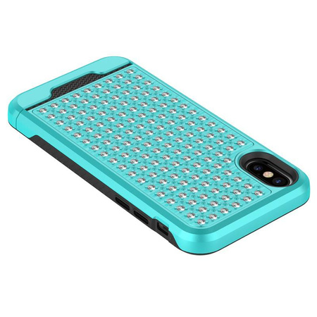 Zizo Star Diamond Hybrid Cover - iPhone X Hülle (Teal/Schwarz)