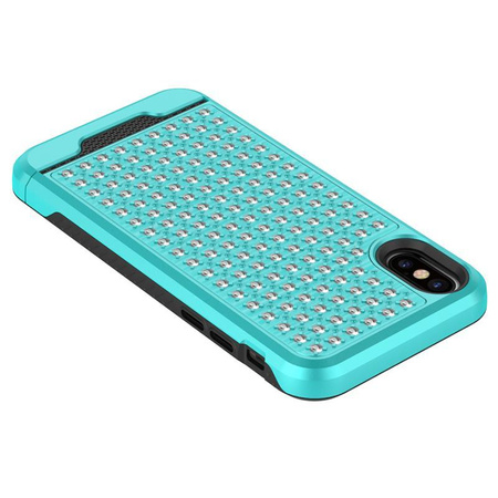Zizo Star Diamond Hybrid Cover for iPhone X (Teal/Black)