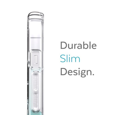 Speck Presidio Perfect-Clear + Ombre + MagSafe - iPhone 13 Case with MICROBAN Coating (Clear/Fantasy Teal Fade)