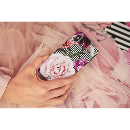 PURO Glam Geo Flowers - iPhone Xs / X Case (Pink Peonies)