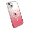 Speck Presidio Perfect-Clear + Ombre + MagSafe - Coque pour iPhone 15 Plus / 14 Plus avec revêtement MICROBAN (Clear / Vintage Rose Fade)