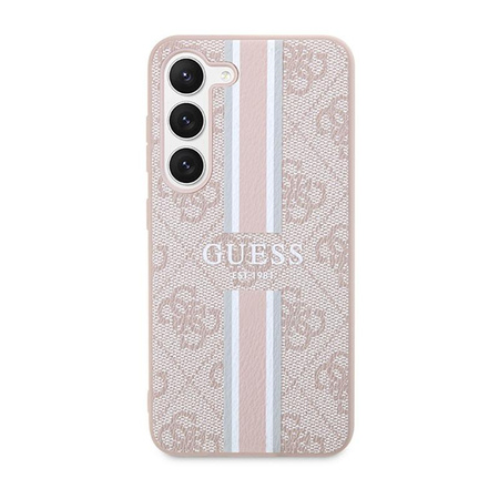 Guess 4G Printed Stripe - Etui Samsung Galaxy S23 (różowy)