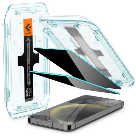 Spigen GLAS.TR EZ FIT Privacy 2-Pack - Verre trempé avec filtre de confidentialité pour Samsung Galaxy S24 2 pcs