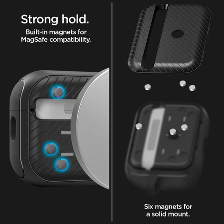Spigen Mag Armor MagSafe - tok az Apple Airpods Pro 1 / 2 készülékhez (fekete)