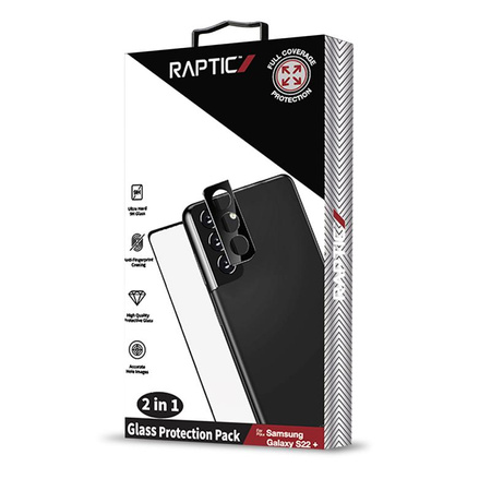 X-Doria Raptic Glass Protection Pack - Samsung Galaxy S22+ Bildschirm gehärtetes Glas + Kamera-Overlay-Set