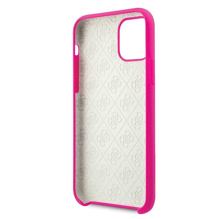 Guess Slilicon 4G Tone on Tone Logo - Etui iPhone 11 Pro Max (Fuchsia)