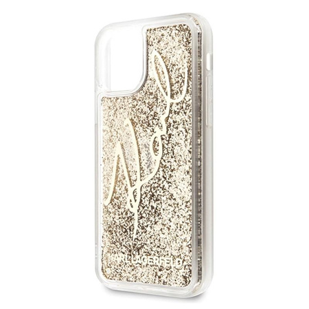 Karl Lagerfeld Signature Glitter Case - iPhone 11 Pro Case (Gold)