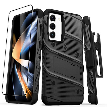 ZIZO BOLT Series - Étui blindé pour Samsung Galaxy S23+ avec écran en verre 9H + étui avec support (noir)