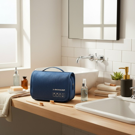 Dunlop – Travel Toiletry Bag with Hanging Hook 25x20x10 cm (Navy Blue)