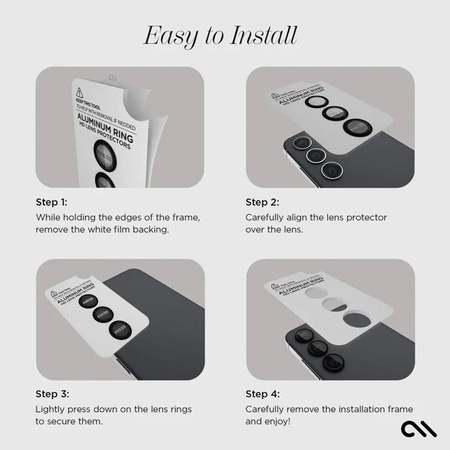 Case-Mate Aluminum Ring Lens Protector - Protective Glass for the camera lens of the Samsung Galaxy S24+ (Black)