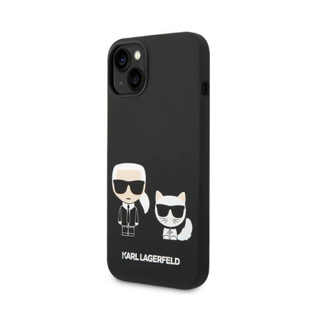 Karl Lagerfeld Liquid Silicone Karl & Choupette MagSafe - Coque pour iPhone 14 Plus (noir)