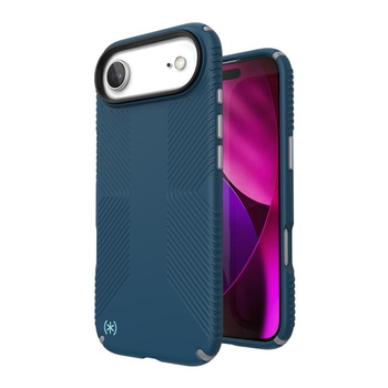 Speck Presidio2 Grip MagSafe - iPhone Air Tasche (Tiefsee / Silber Metallic / Spell Blue)