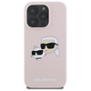 Karl Lagerfeld Silikon Doppelköpfe drucken MagSafe - iPhone 16 Pro Fall (rosa)