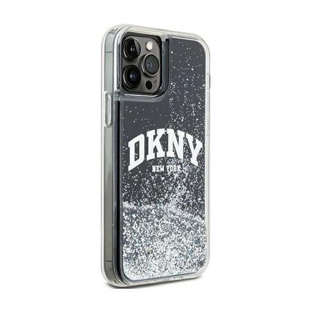DKNY Liquid Glitter Big Logo - iPhone 12 / iPhone 12 Pro tok (fekete)