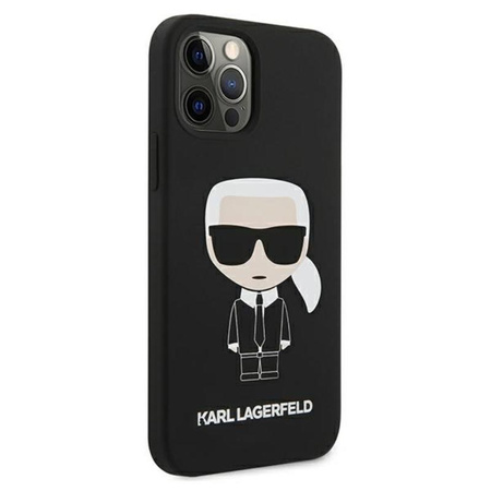 Karl Lagerfeld Fullbody szilikon Iconic - iPhone 12 / 12 Pro tok (fekete)
