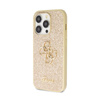 Guess Glitter Script Big 4G - Case for iPhone 14 Pro (Gold)
